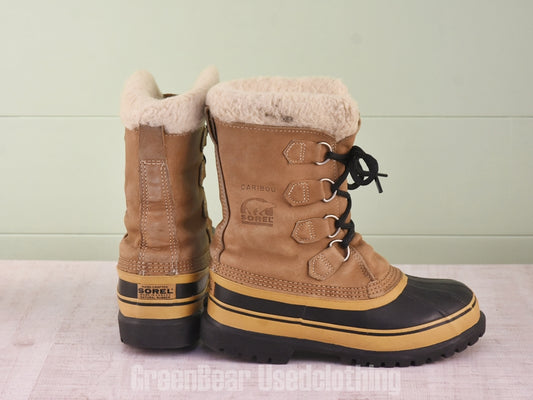 E602 カナダ製 SOREL ビンテージ スノーブーツ 茶 レディース F7 24cm