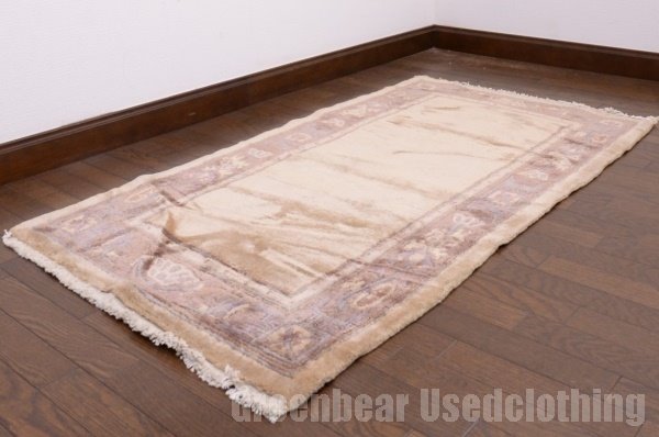 RAGL183 ビンテージトライバルラグ ウール絨毯 134cm×72cm