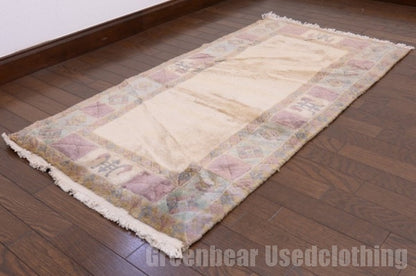 RAGL193 ビンテージトライバルラグ ウール絨毯 119cm×60cm