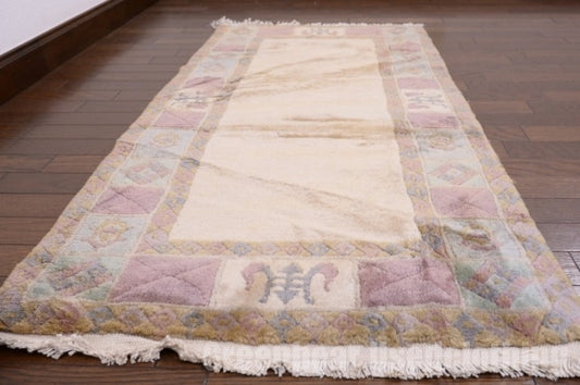 RAGL193 ビンテージトライバルラグ ウール絨毯 119cm×60cm