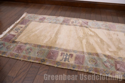 RAGL193 ビンテージトライバルラグ ウール絨毯 119cm×60cm
