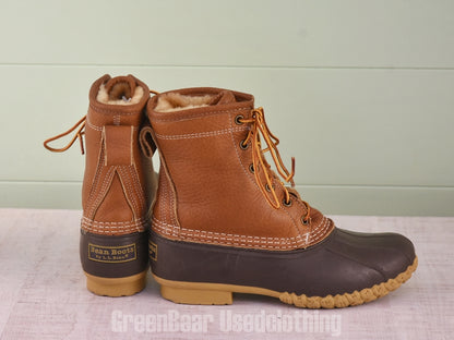 E626 USA製 L.L.Bean ビーンブーツ インナーボア 茶 レディース W7M 24cm