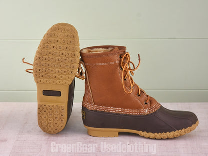 E626 USA製 L.L.Bean ビーンブーツ インナーボア 茶 レディース W7M 24cm