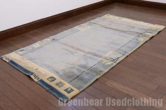 RAGL200 ビンテージトライバルラグ ウール絨毯 136cm×72cm