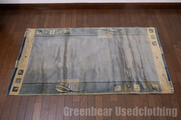 RAGL200 ビンテージトライバルラグ ウール絨毯 136cm×72cm