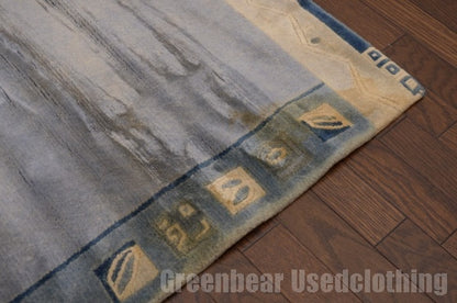 RAGL200 ビンテージトライバルラグ ウール絨毯 136cm×72cm