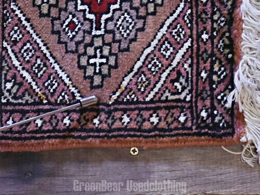 RAGA004 ヴィンテージ ミニラグ トライバルラグ 絨毯 30.5cm×27cm