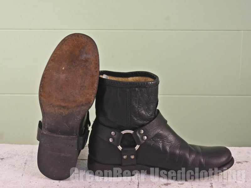 メキシコ製 FRYE リングブーツ 黒 レディース 6.5B 23.5cm C282