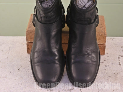 メキシコ製 FRYE リングブーツ 黒 レディース 6.5B 23.5cm C282