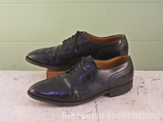 USA製 JOHNSTON&Murphy ビンテージ ウイングチップシューズ 黒 メンズ 10.5D/B 28.5cm Z363