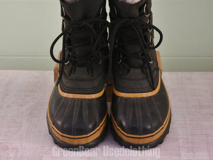 E644 レディース SOREL スノーブーツ 黒 24.5cm