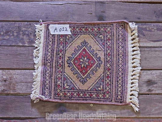 RAGA052 ヴィンテージ ミニラグ トライバルラグ 絨毯 29.5cm×30.5cm