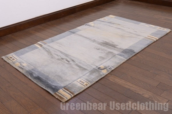 RAGL224 ビンテージトライバルラグ ウール絨毯 131cm×69cm