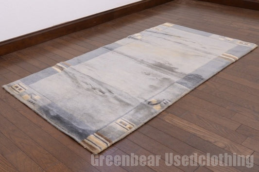 RAGL224 ビンテージトライバルラグ ウール絨毯 131cm×69cm