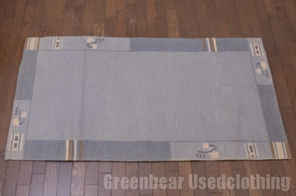 RAGL224 ビンテージトライバルラグ ウール絨毯 131cm×69cm