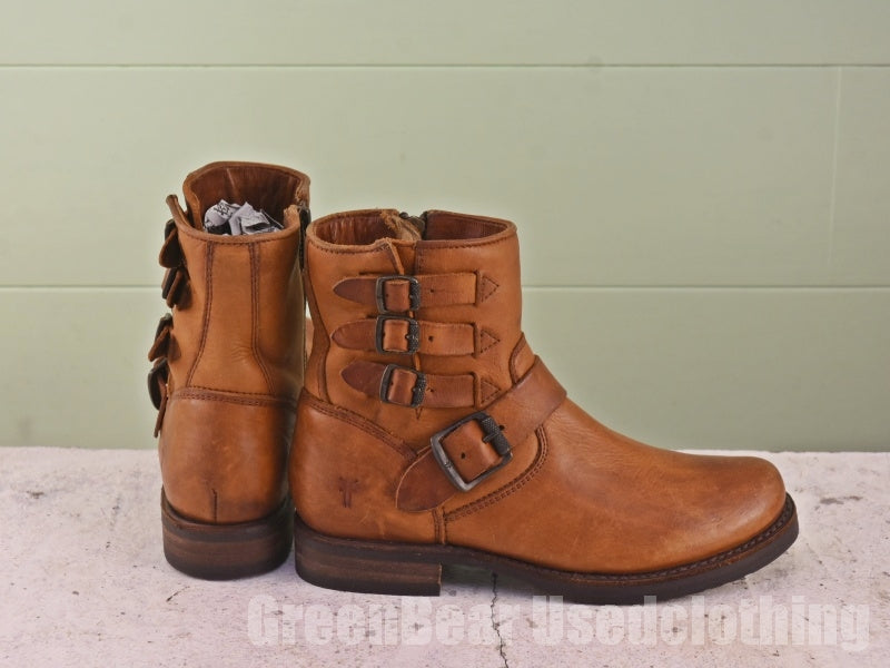 メキシコ製 FRYE エンジニアブーツ 茶 レディース 6B 23cm C297