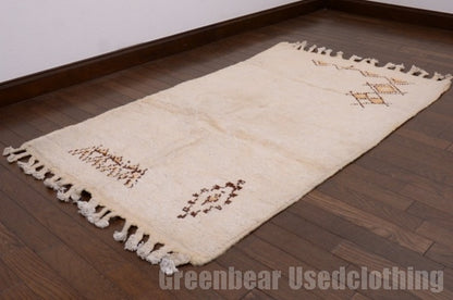 RAGL227 ビンテージトライバルラグ ウール絨毯 132cm×77cm