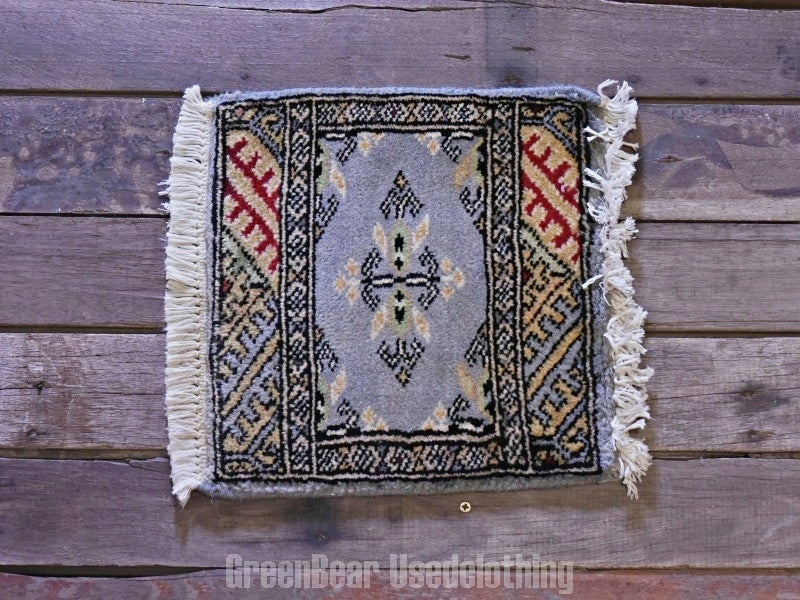 RAGA070 ヴィンテージ ミニラグ トライバルラグ 絨毯 29.5cm×29cm