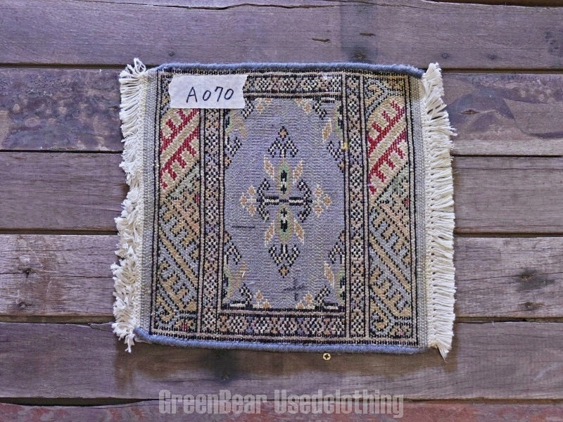 RAGA070 ヴィンテージ ミニラグ トライバルラグ 絨毯 29.5cm×29cm