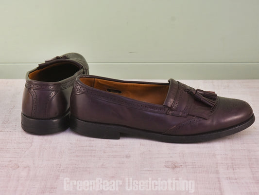 E662 USA製 ALLEN Edmonds ビンテージ タッセルローファー ワイズ細め 茶 メンズ 11.5D 29.5cm