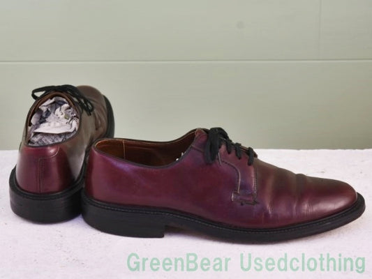 R644 USA製 NUNN BUSH ビンテージ ビジネスシューズ プレーントゥ 茶 メンズ 9B 27cm