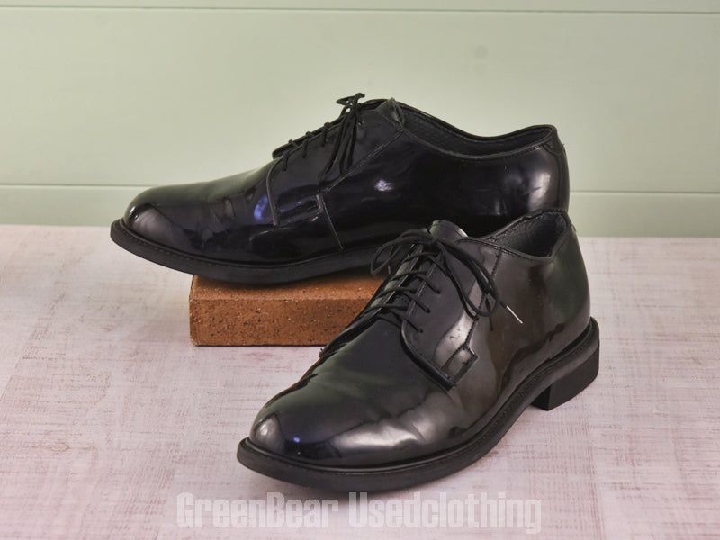 E683 USA製 BATES 米軍サービスシューズ エナメル 黒 メンズ 10.5EEE 28.5cm