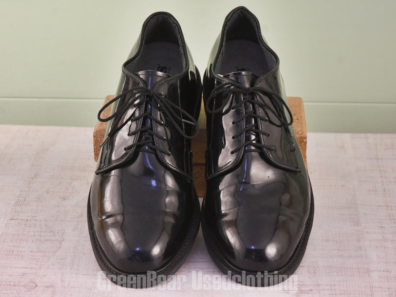 E683 USA製 BATES 米軍サービスシューズ エナメル 黒 メンズ 10.5EEE 28.5cm