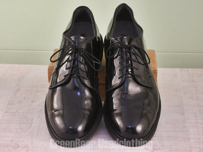 E683 USA製 BATES 米軍サービスシューズ エナメル 黒 メンズ 10.5EEE 28.5cm