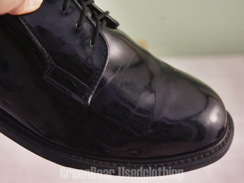 E683 USA製 BATES 米軍サービスシューズ エナメル 黒 メンズ 10.5EEE 28.5cm