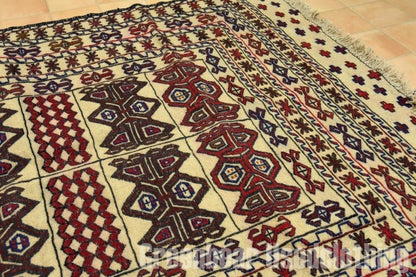 RAGS006 トライバルラグ 185cm×123cm アフガンキリム 手織り