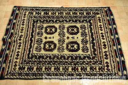 RAGS009 トライバルラグ 184cm×130cm アフガンキリム 手織り