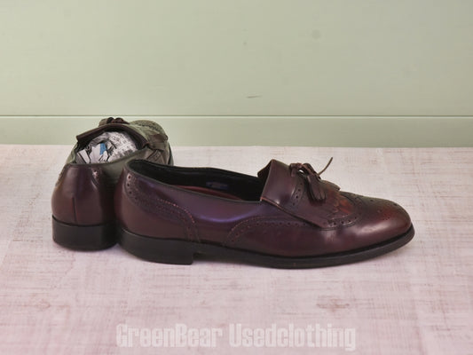 E695 レディース FLORSHEIM タッセルローファー 茶 7D 24cm