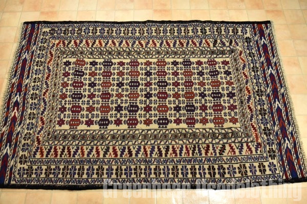 RAGS016 トライバルラグ 190cm×123cm アフガンキリム 手織り