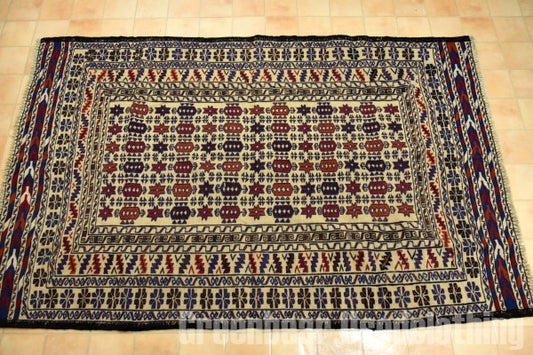 RAGS016 トライバルラグ 190cm×123cm アフガンキリム 手織り