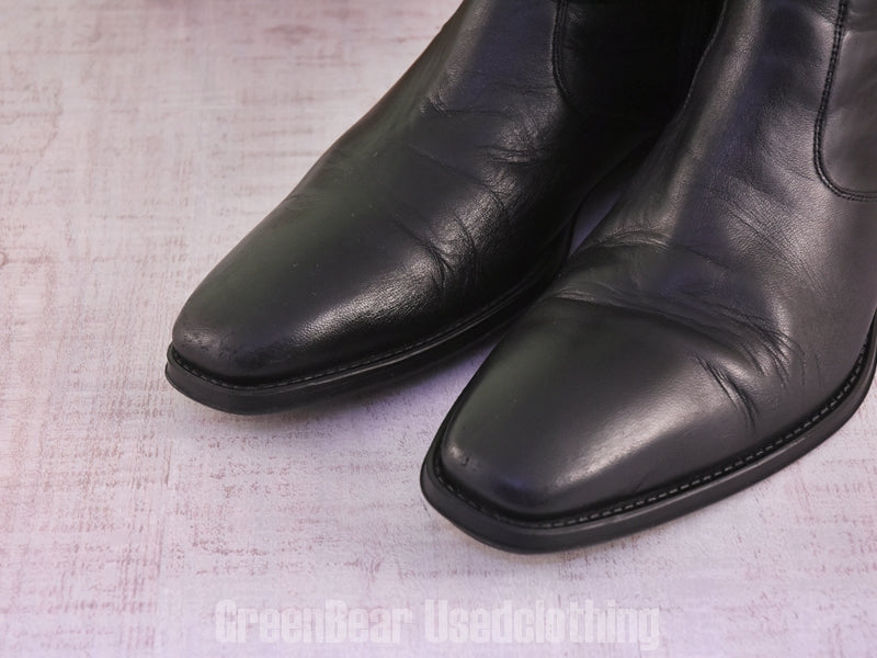 E699 イタリア製 MAGNANNI 高級 サイドジップブーツ 黒 メンズ 10.5 28.5cm