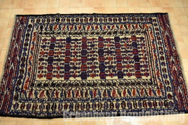 RAGS016 トライバルラグ 190cm×123cm アフガンキリム 手織り