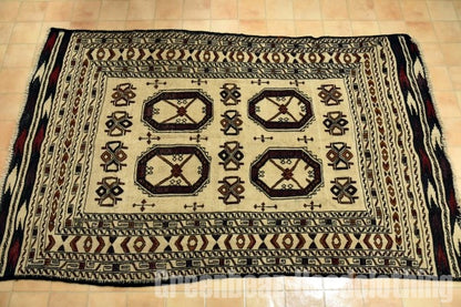 RAGS017 トライバルラグ 192cm×123cm アフガンキリム 手織り