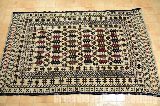 RAGS021 トライバルラグ 187cm×121cm アフガンキリム 手織り