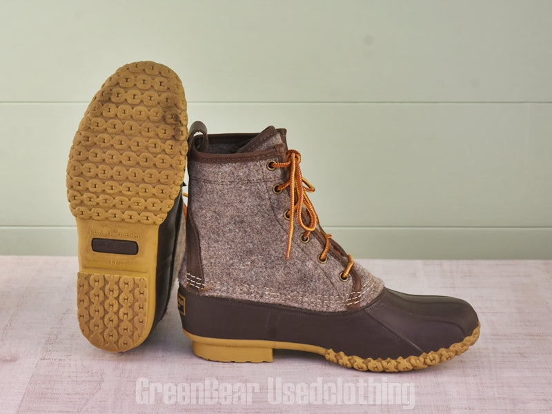 E706 USA製 L.L.Bean ビーンブーツ フェルト グレー メンズ 25.5cmくらい