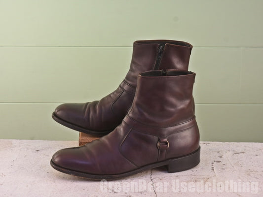 USA製 Wright ビンテージ サイドジップブーツ 茶 メンズ 11B/AA 29cm Z432