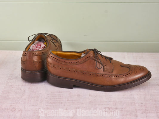 E711 USA製 FLORSHEIM ビンテージ ウイングチップシューズ 茶 メンズ 9.5D 27.5cm