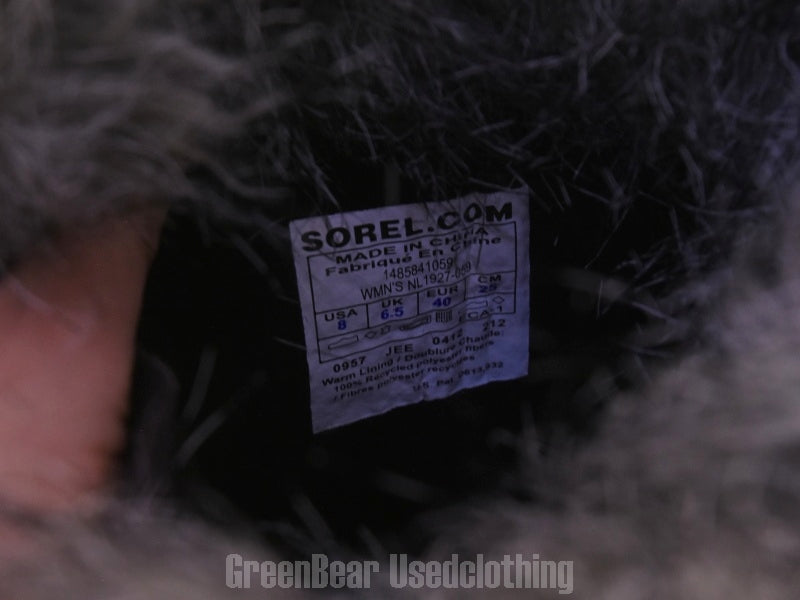 E112 レディース SOREL スノーブーツ 茶×グレー 40 25cm