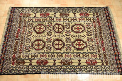RAGS038 トライバルラグ 187cm×122cm アフガンキリム 手織り