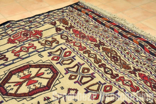 RAGS038 トライバルラグ 187cm×122cm アフガンキリム 手織り