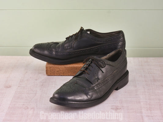 E715 USA製 SIBLEY'S ビンテージ ウイングチップシューズ ワイズ細め 黒 メンズ 11C 29cm