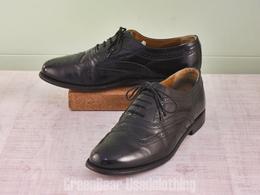 E716 ブラジル製 STANFORD ビジネスシューズ ウイングチップ ワイズ細め 黒 メンズ 11D 29cm