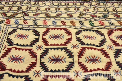 RAGS040 トライバルラグ 180cm×121cm アフガンキリム 手織り