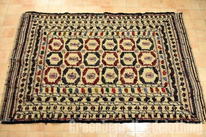 RAGS040 トライバルラグ 180cm×121cm アフガンキリム 手織り