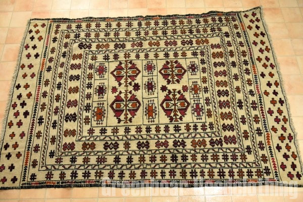 RAGS041 トライバルラグ 176cm×121cm アフガンキリム 手織り