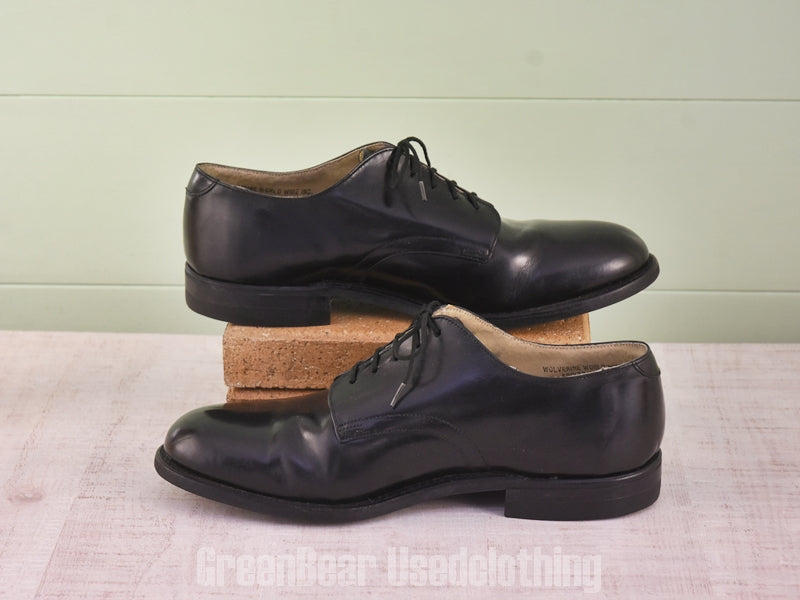 E720 USA製 WOLVERINE WORLD WIDE INC ビンテージ 米軍サービスシューズ 黒 メンズ 9.5W 27.5cm
